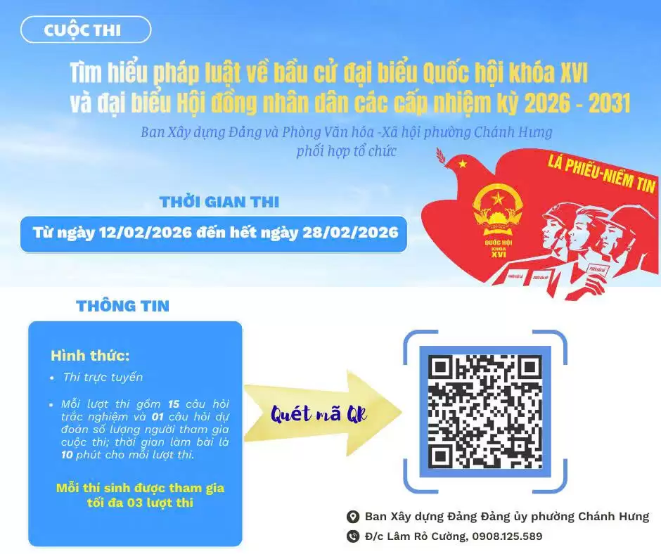 Cuộc thi trực tuyến “Tìm hiểu pháp luật về bầu cử đại biểu Quốc hội khoá XVI và đại biểu Hội đồng nhân dân các cấp nhiệm kỳ 2026 – 2031”