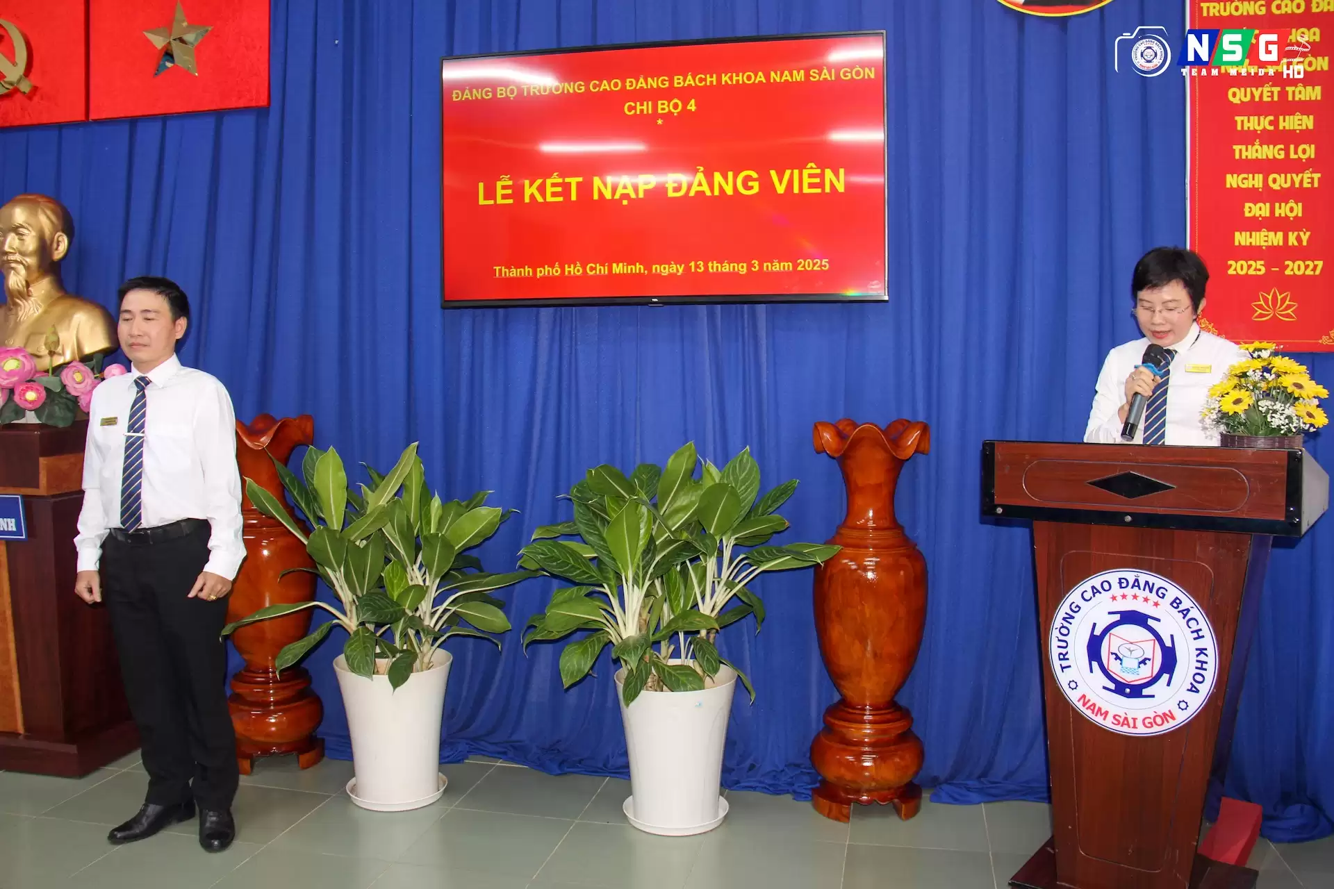 Lễ kết nạp đảng cho 02 GV Nguyễn Nhơn Hải (CK) và GV Phạm Nguyên Lâm (ITE) thuộc Chi bộ 3 và Chi bộ 4 năm 2025