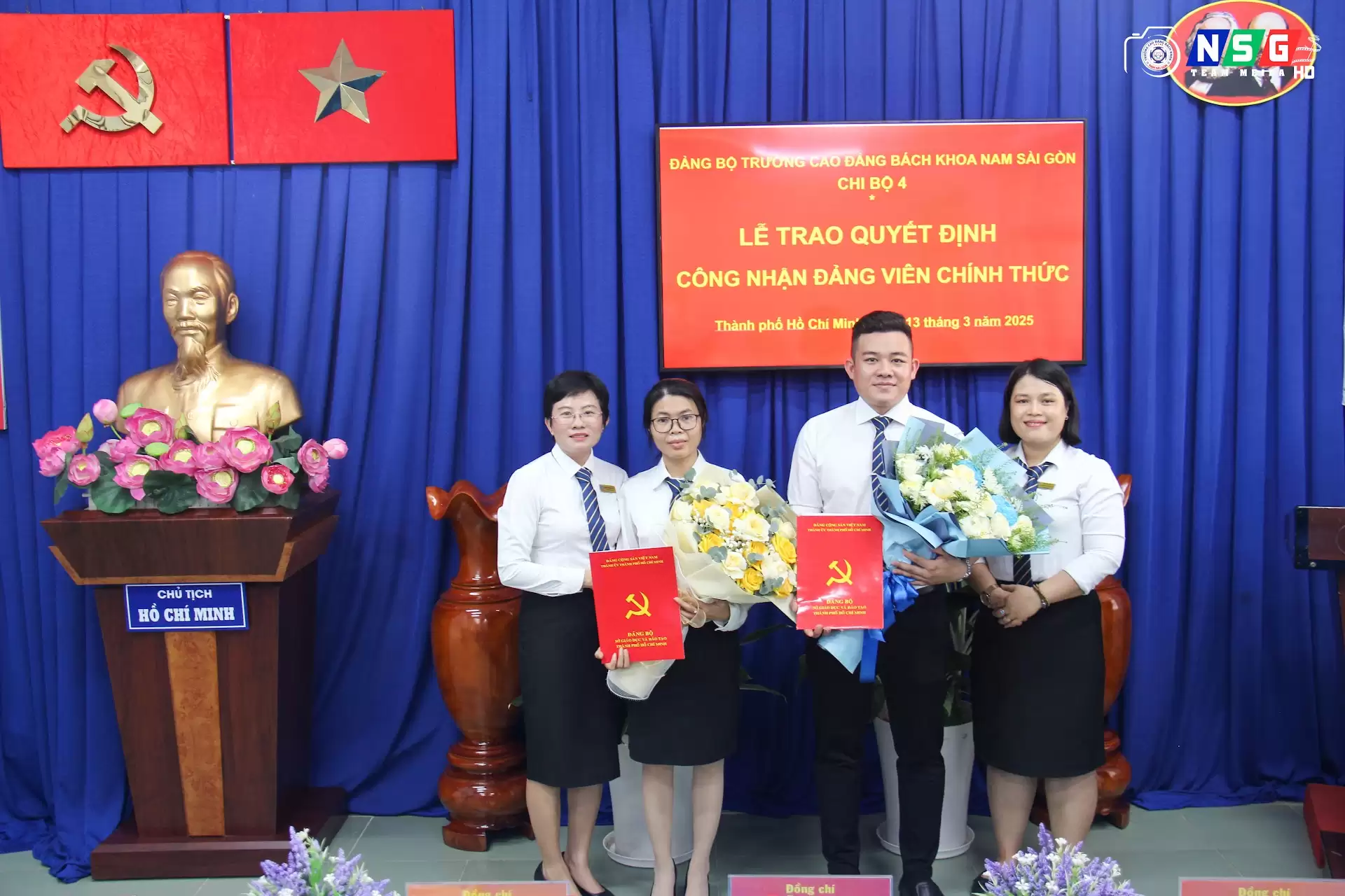 Lễ kết nạp đảng cho 02 GV Nguyễn Nhơn Hải (CK) và GV Phạm Nguyên Lâm (ITE) thuộc Chi bộ 3 và Chi bộ 4 năm 2025